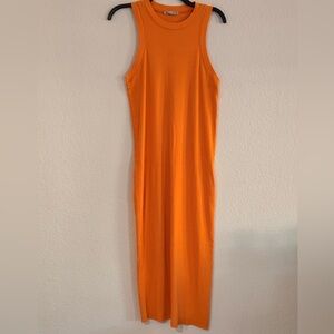 Zara Vibrant Orange Midi Dress